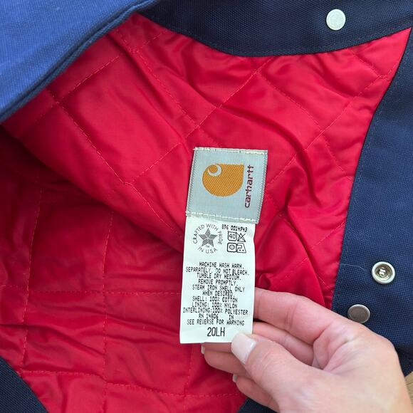 Vintage Carhartt Navy Blue Canvas Detachable Hood - Picture 6 of 6